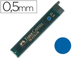 12 minas Faber Castell 0,5mm. color azul